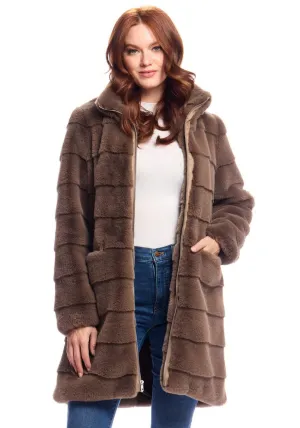Faux Fur Getaway Coat - Mocha