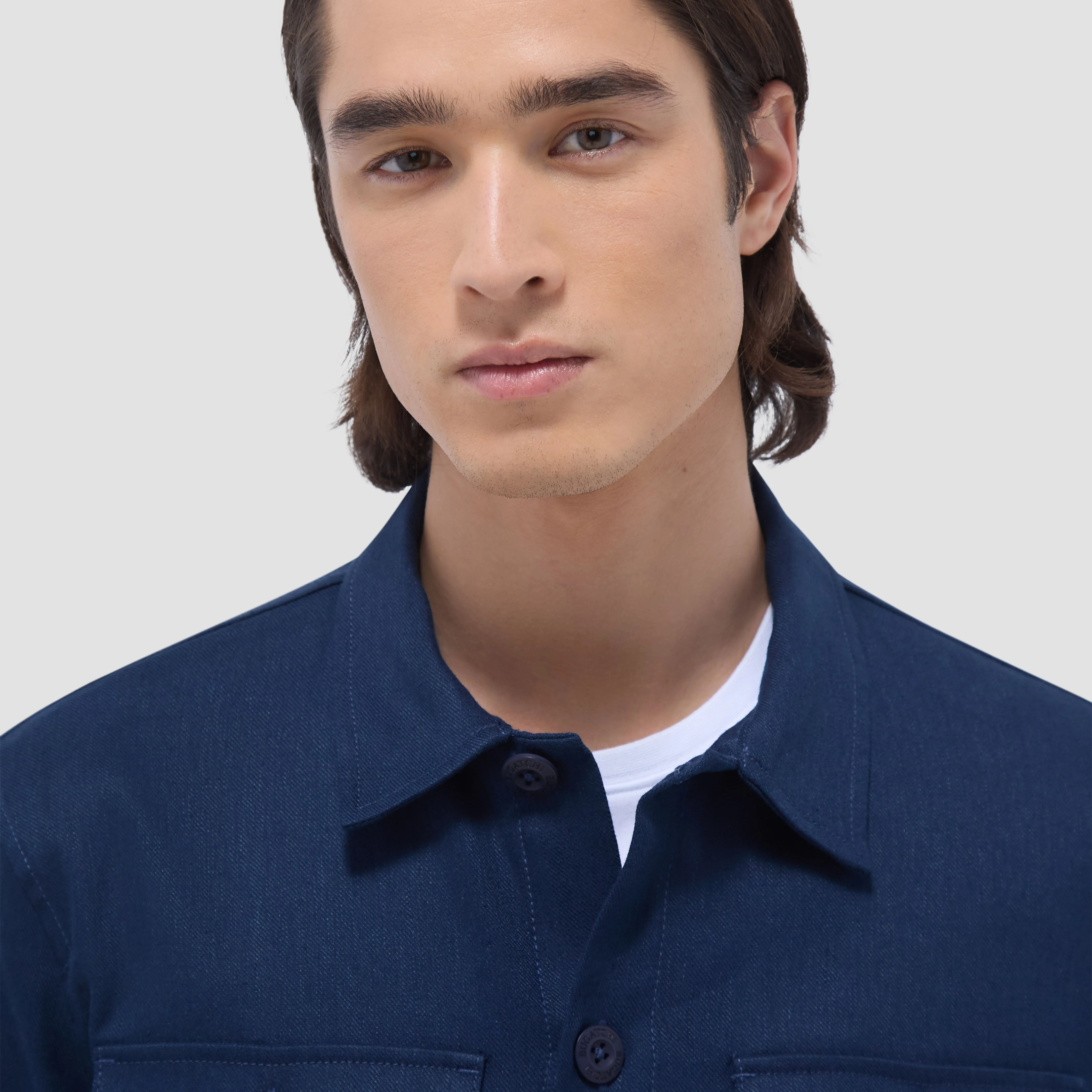 Linen-Cotton Shirt Jacket