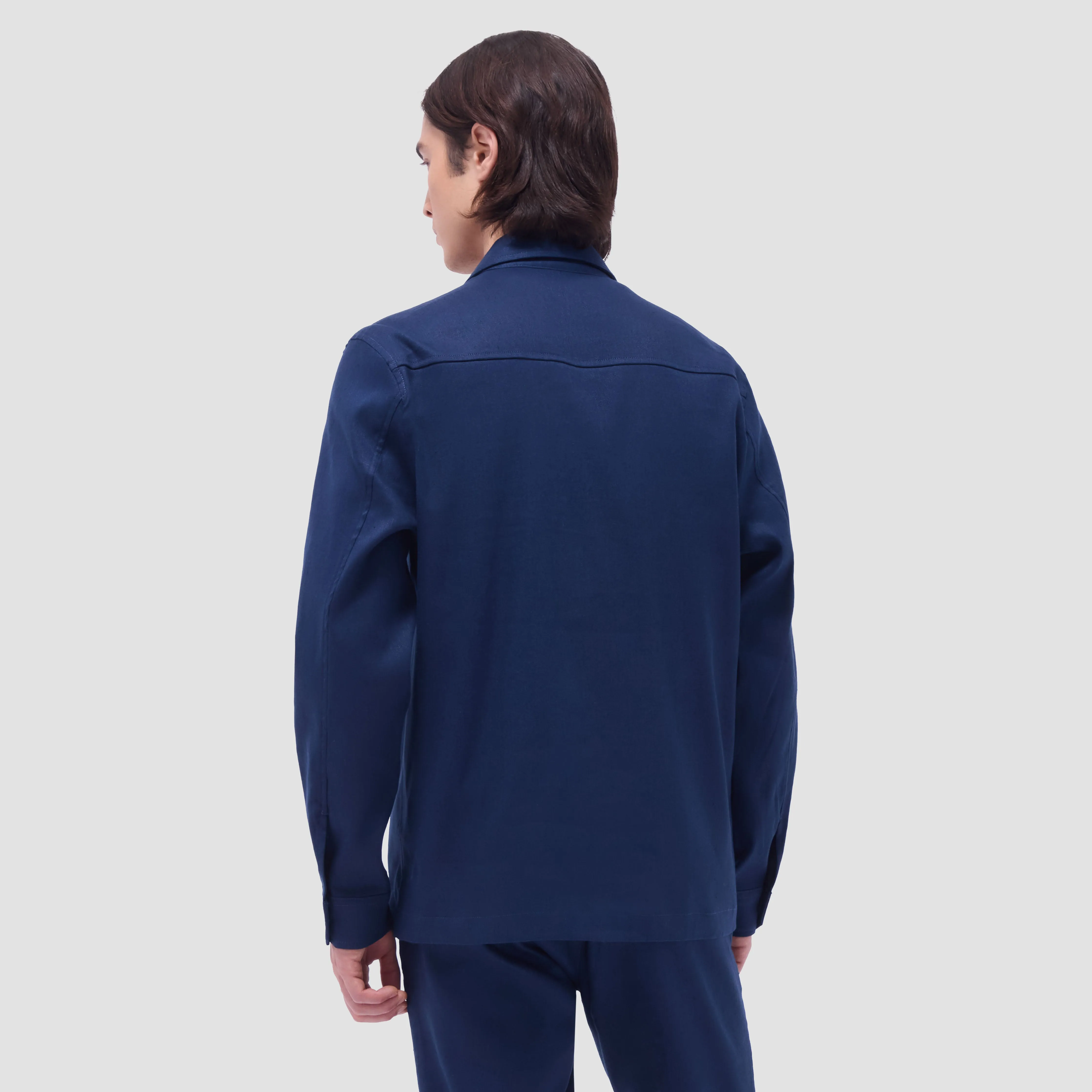 Linen-Cotton Shirt Jacket