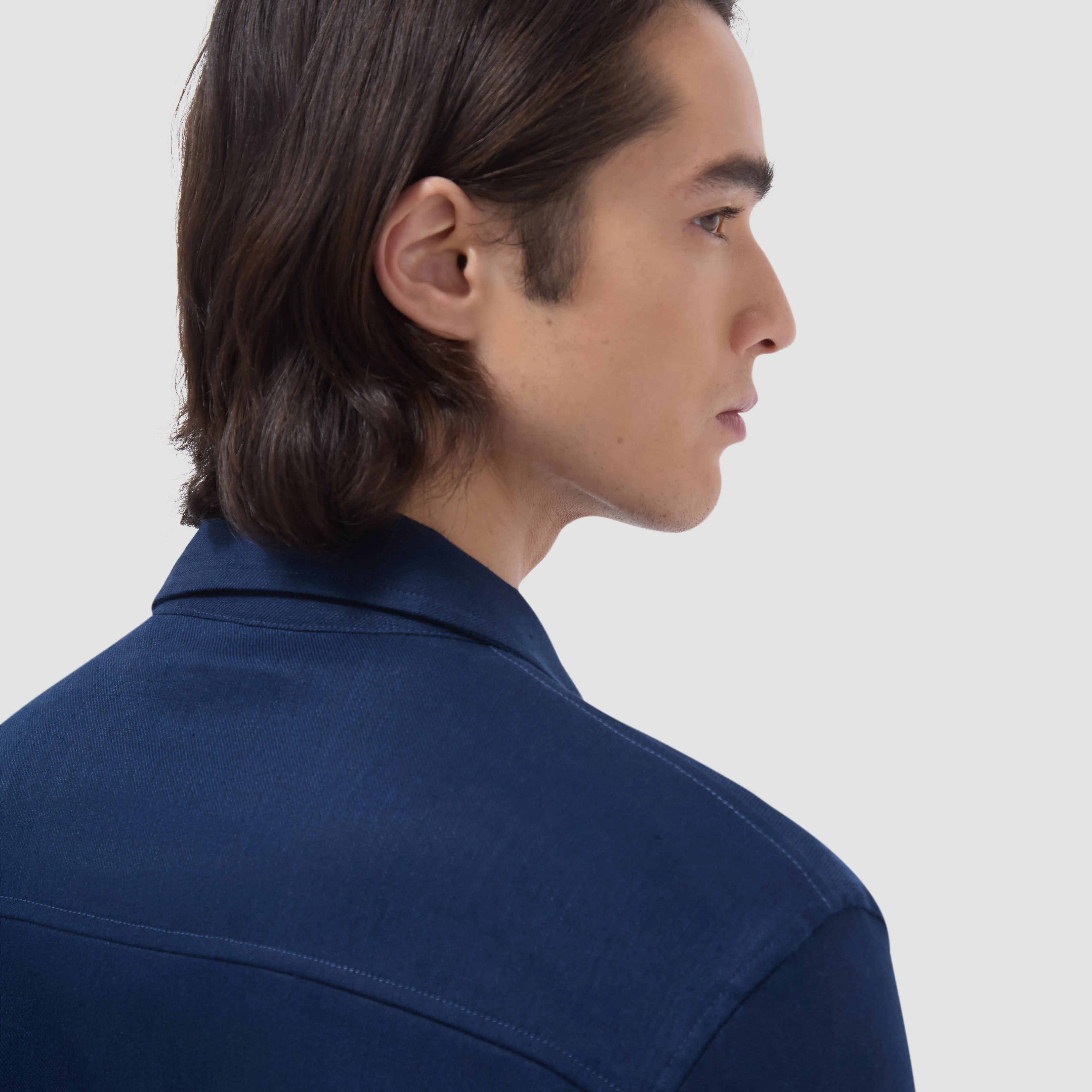 Linen-Cotton Shirt Jacket