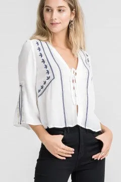 OFF WHITE-NAVY TOP