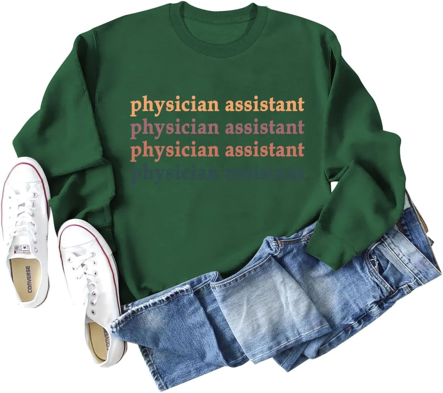 Physician Assistant Sweatshirt for Women Crewneck Pullover Sweatshirt Long Sleeve Shirt Oversized Hoodie Top
